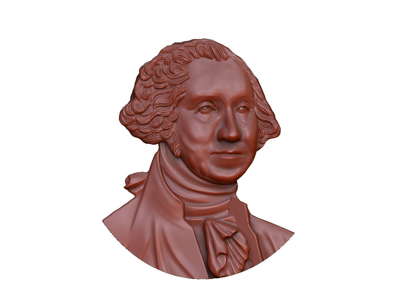 Washington portrait relief 3D print model 3D print model_26