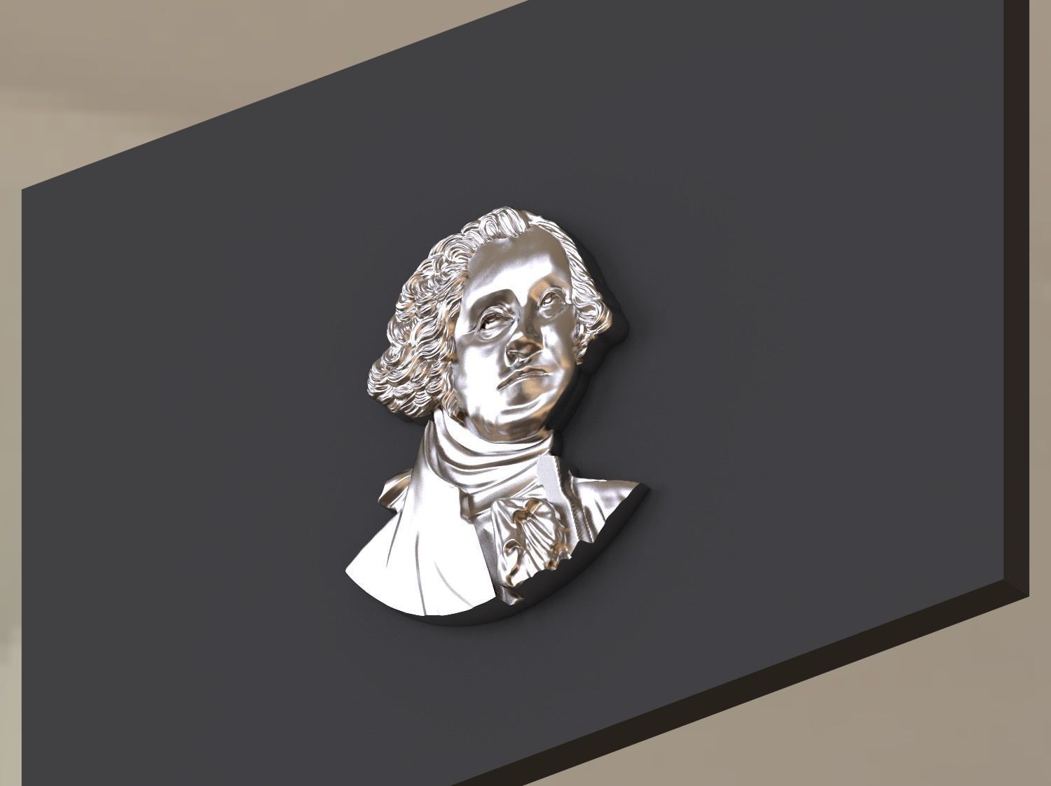 Washington portrait relief 3D print model 3D print model_19