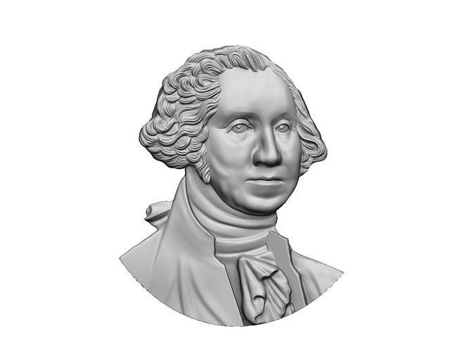 Washington portrait relief 3D print model 3D print model