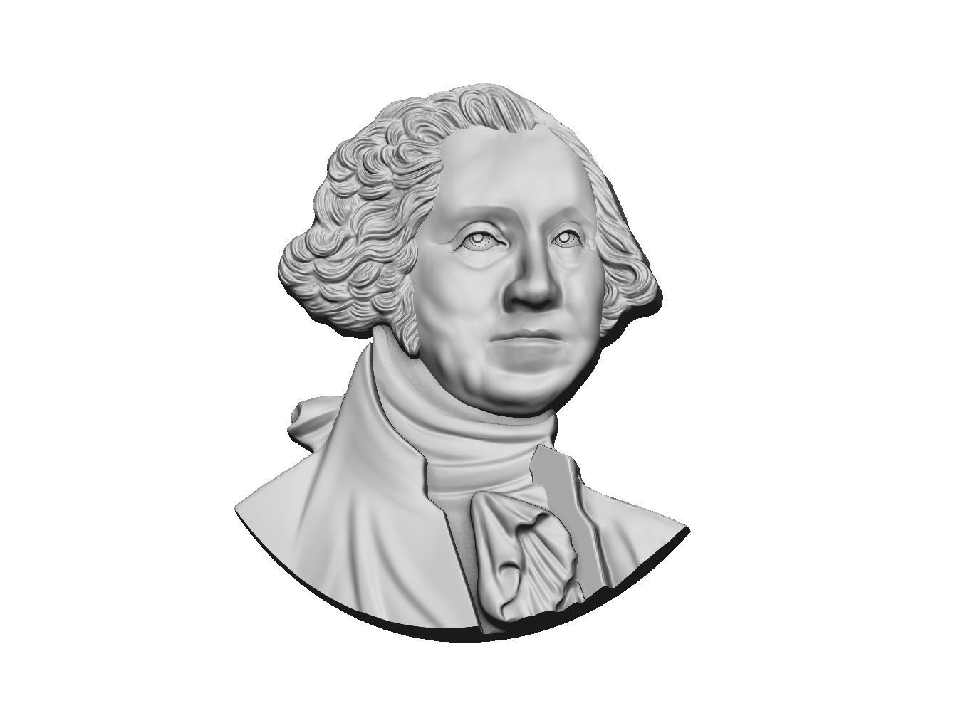 Washington portrait relief 3D print model 3D print model_2