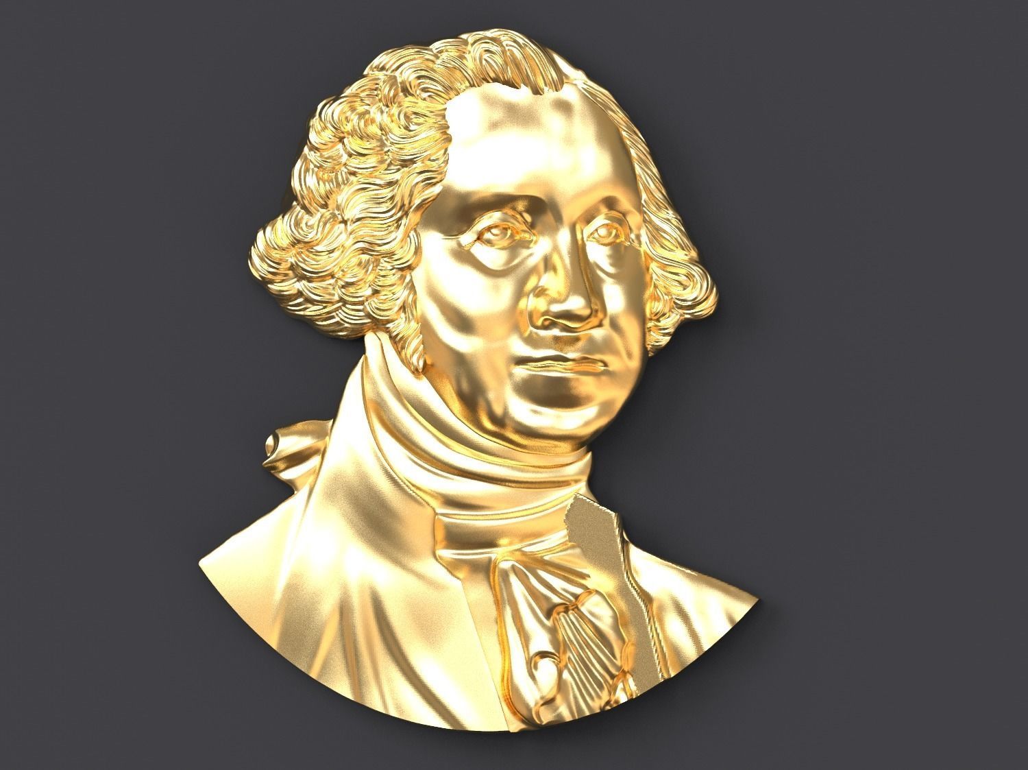Washington portrait relief 3D print model 3D print model_25