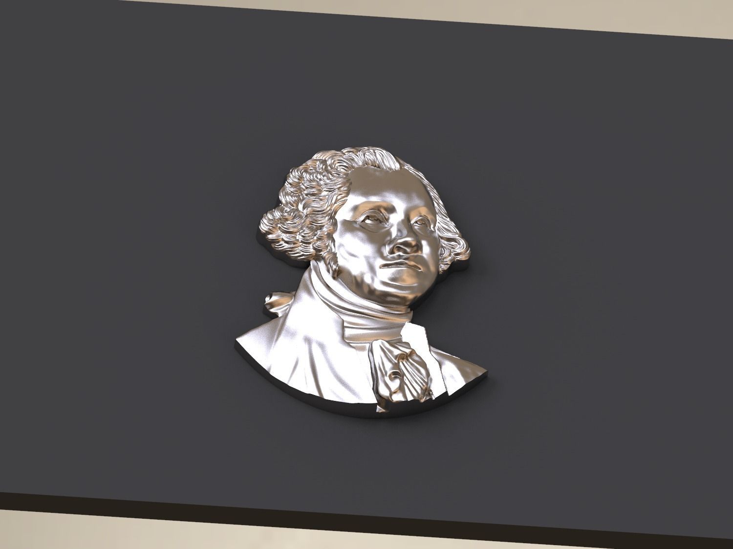 Washington portrait relief 3D print model 3D print model_1
