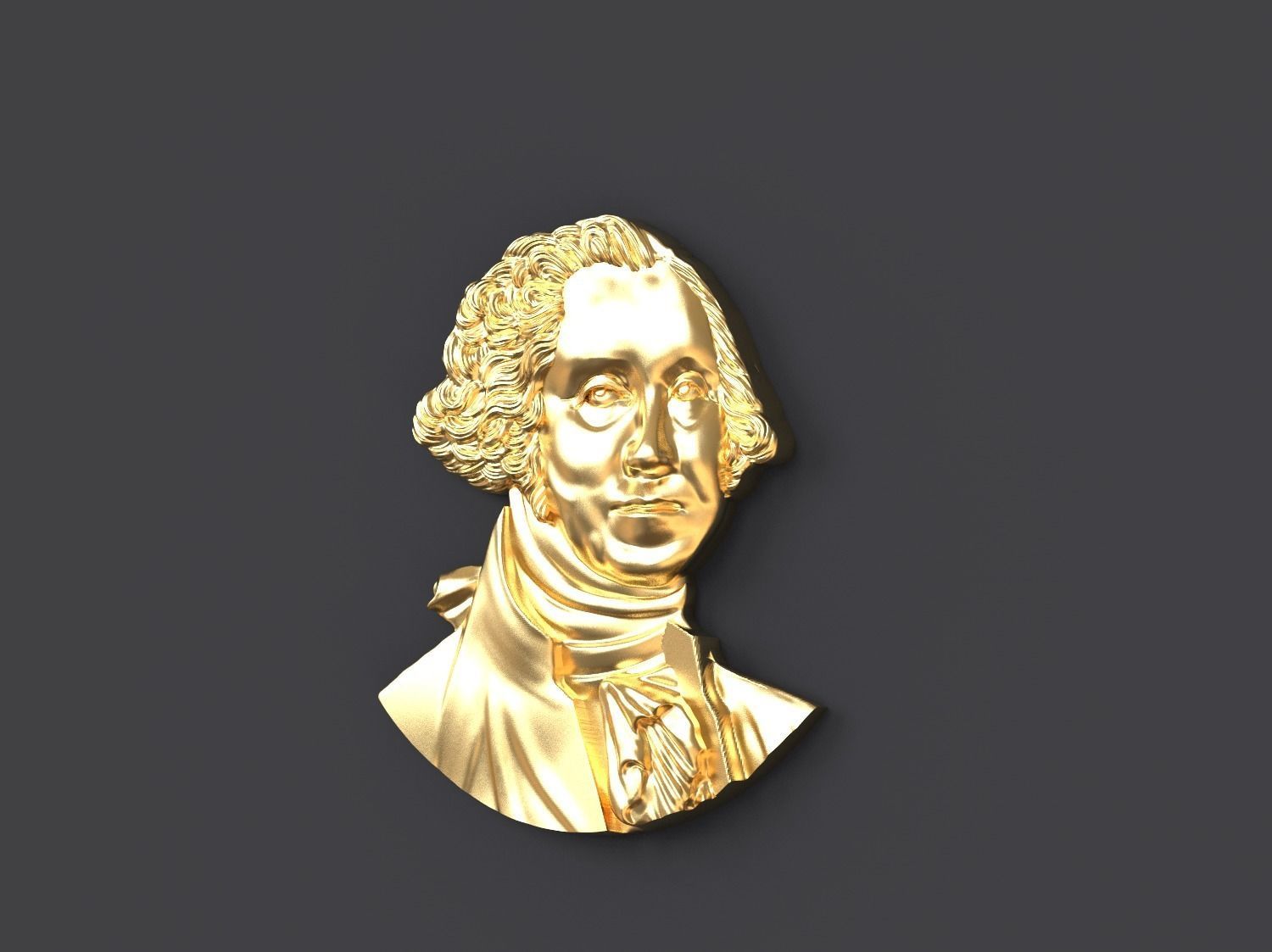 Washington portrait relief 3D print model 3D print model_14