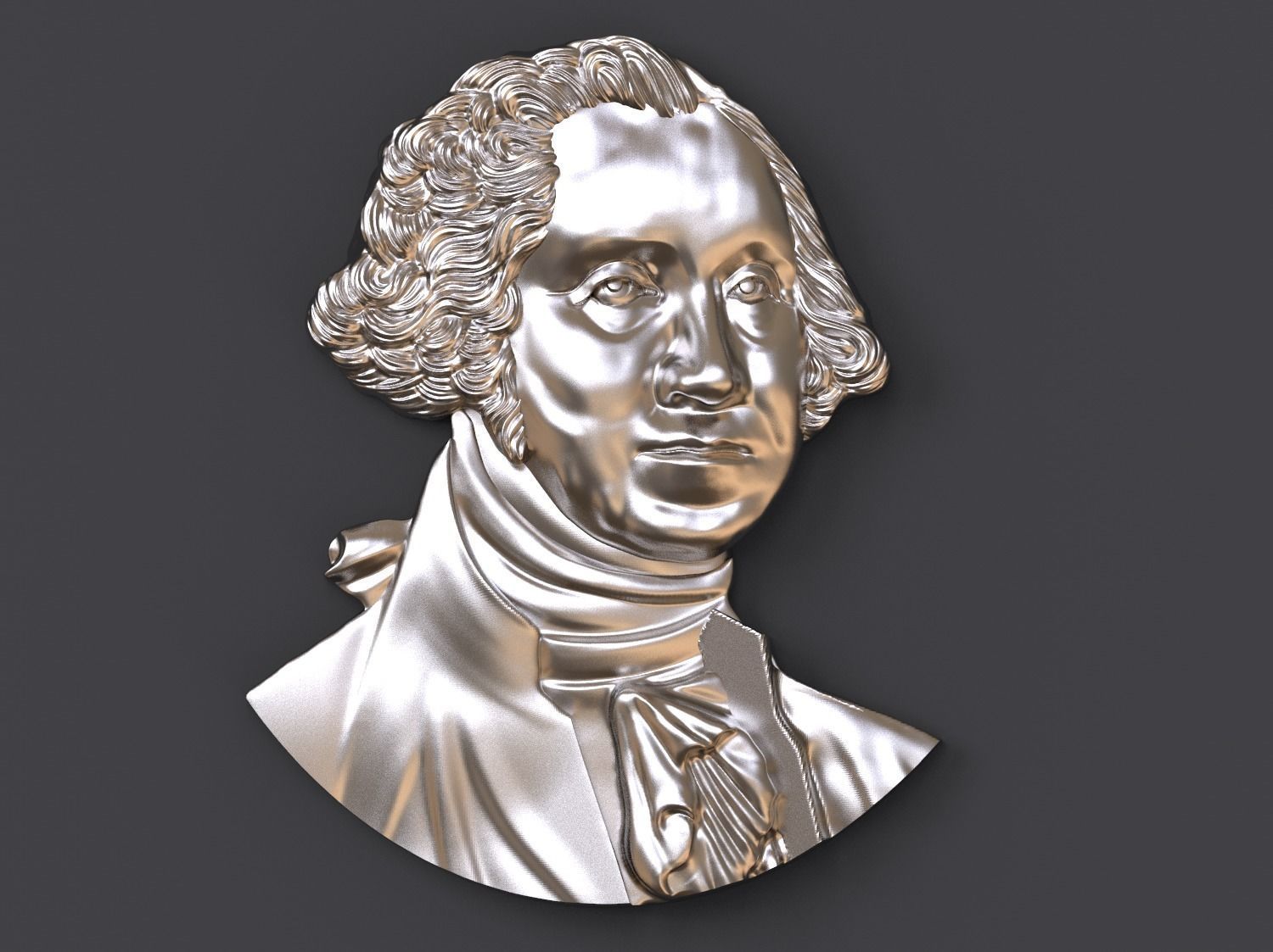 Washington portrait relief 3D print model 3D print model_24