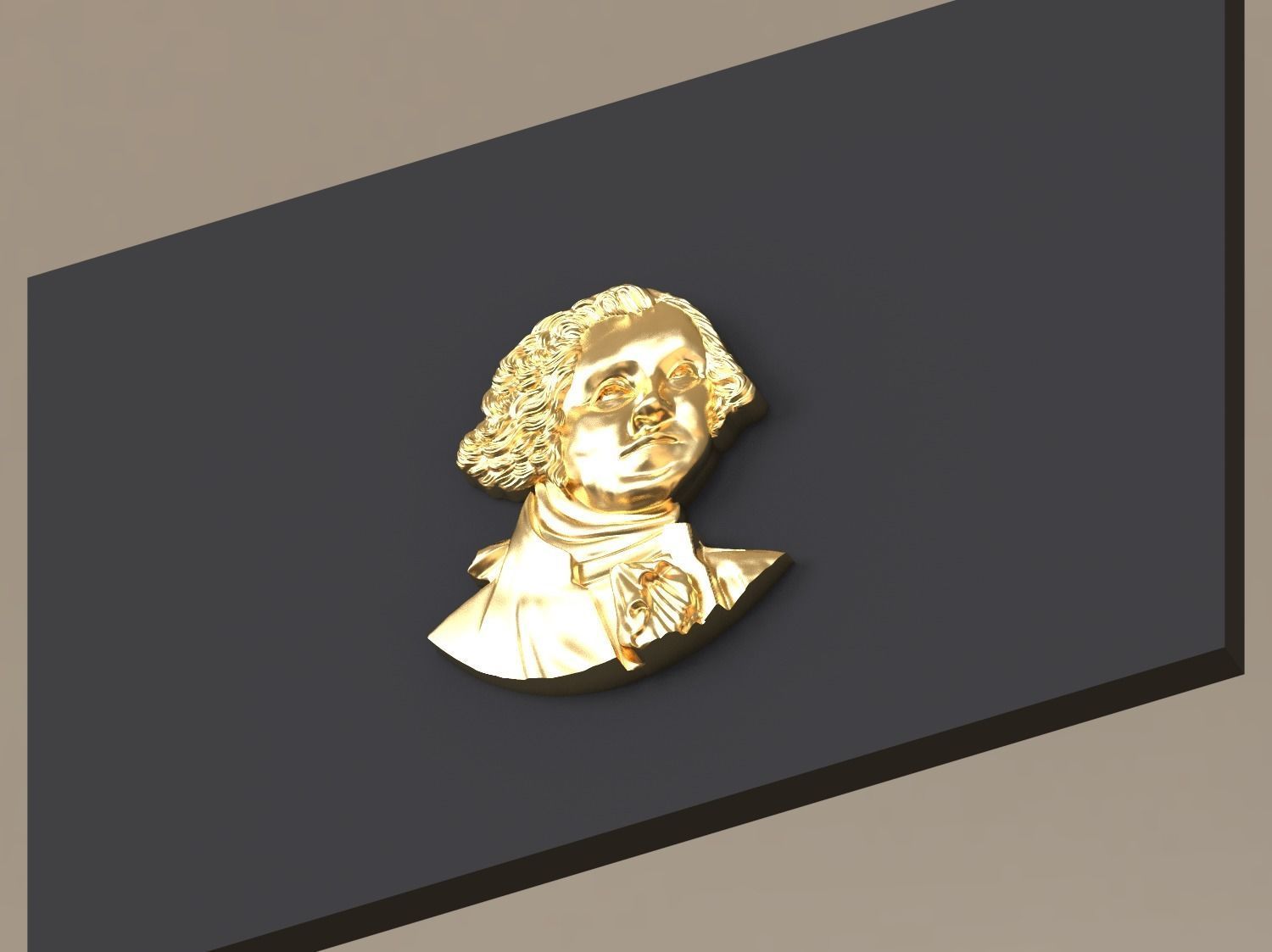 Washington portrait relief 3D print model 3D print model_16