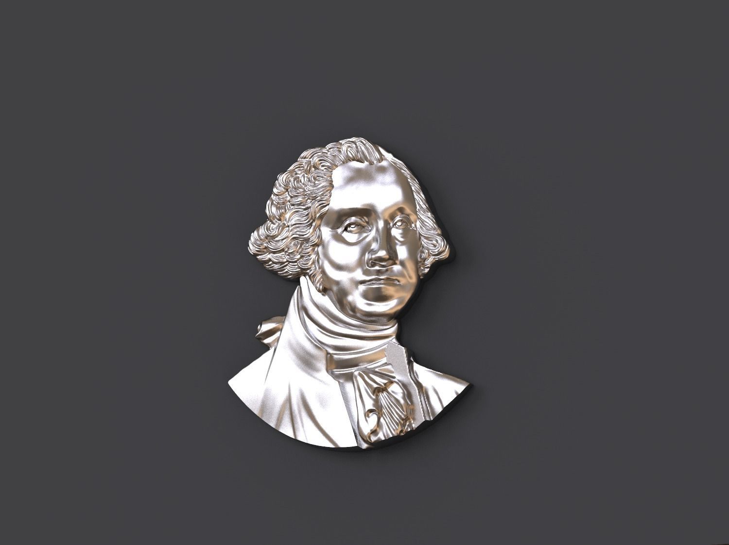 Washington portrait relief 3D print model 3D print model_22
