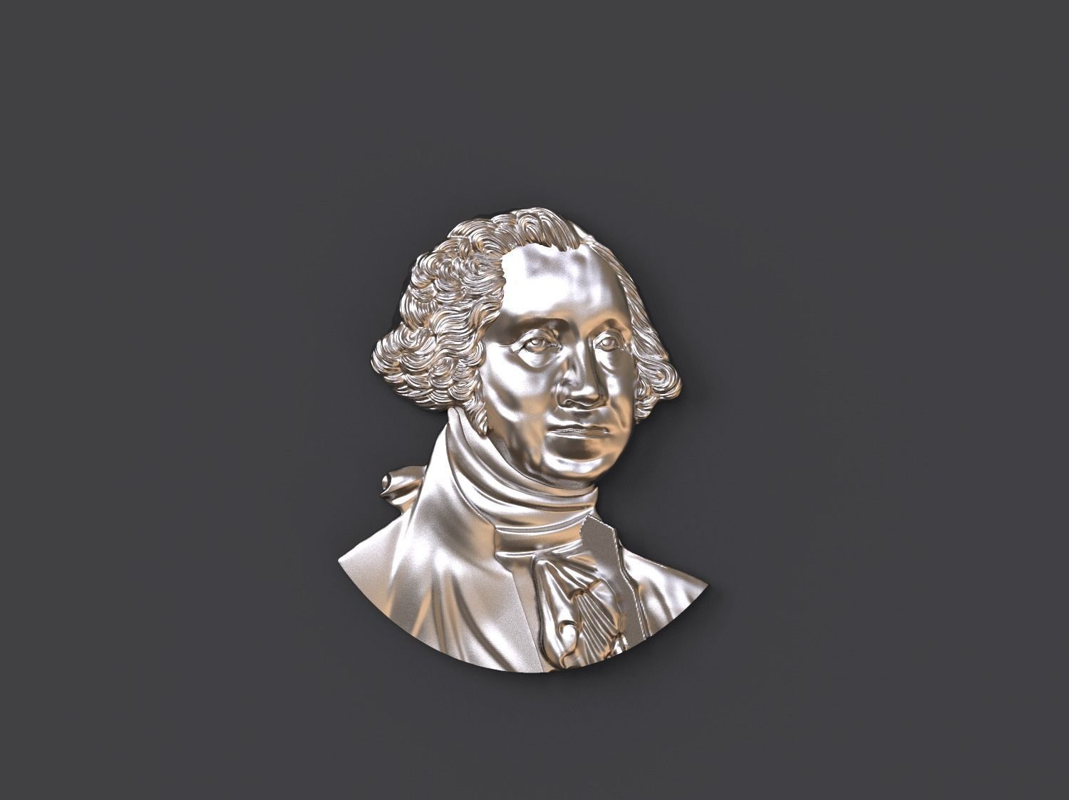 Washington portrait relief 3D print model 3D print model_18