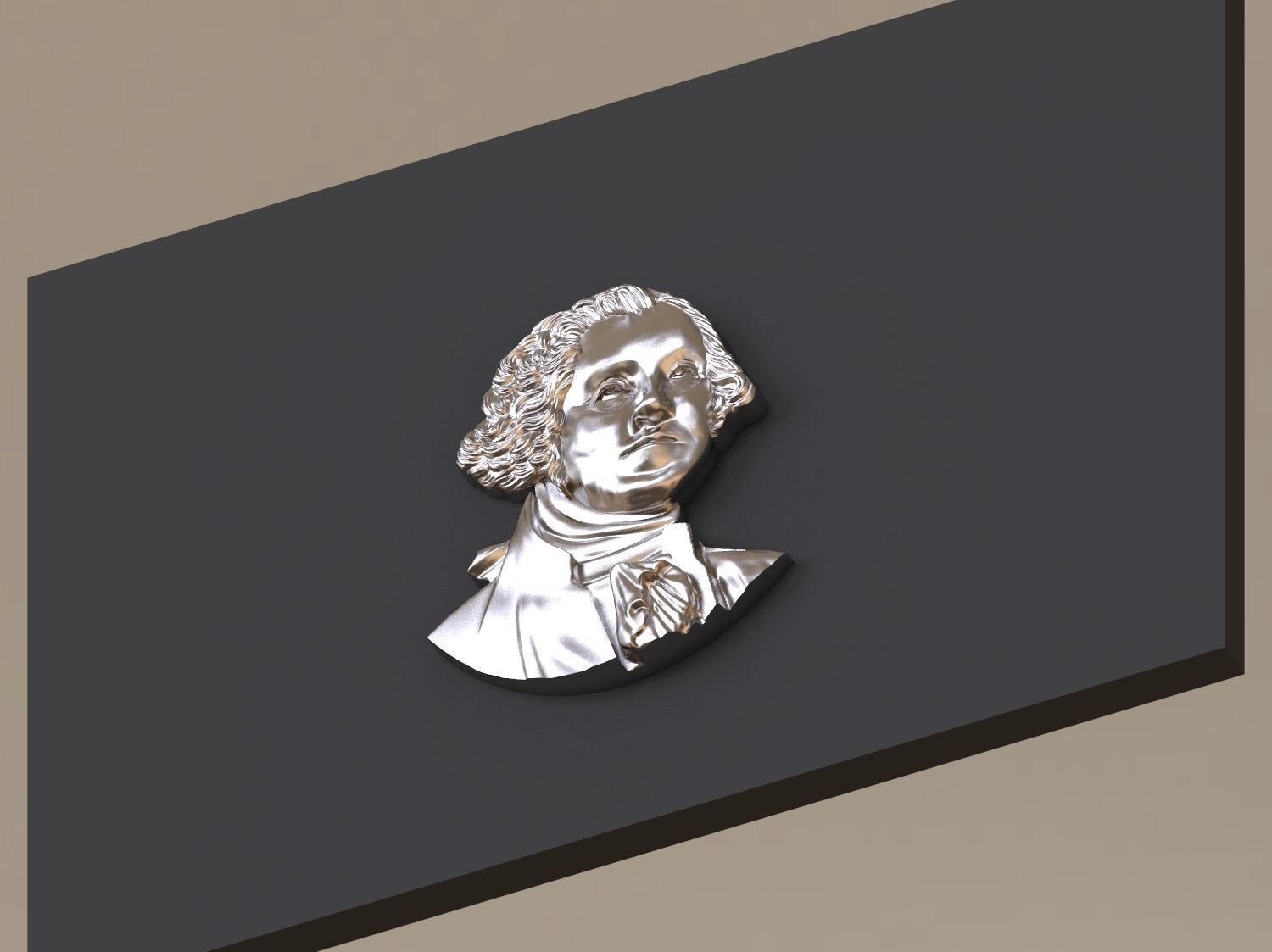 Washington portrait relief 3D print model 3D print model_17