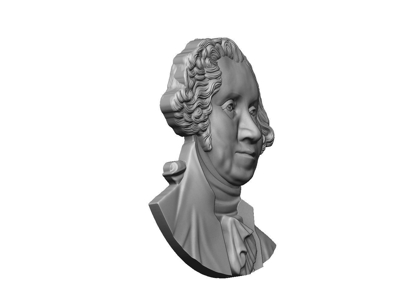 Washington portrait relief 3D print model 3D print model_8