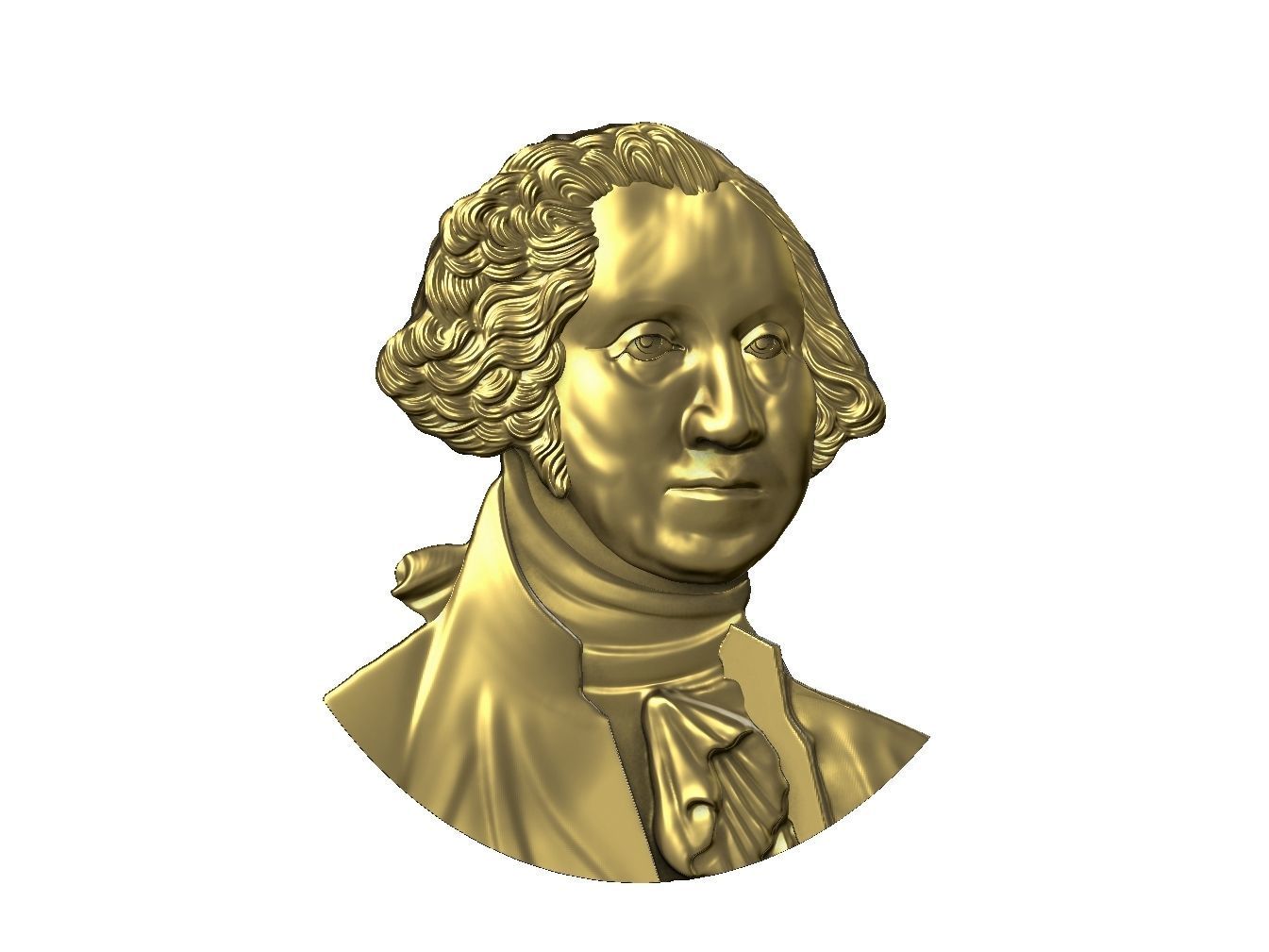 Washington portrait relief 3D print model 3D print model_11