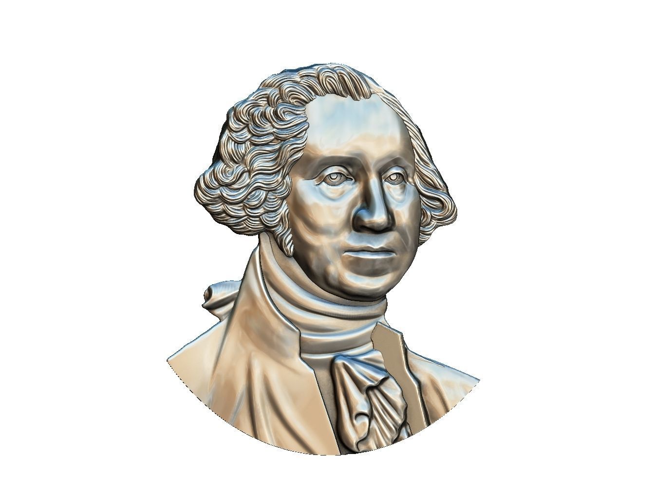 Washington portrait relief 3D print model 3D print model_10