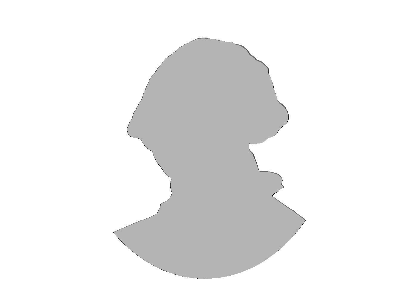 Washington portrait relief 3D print model 3D print model_7