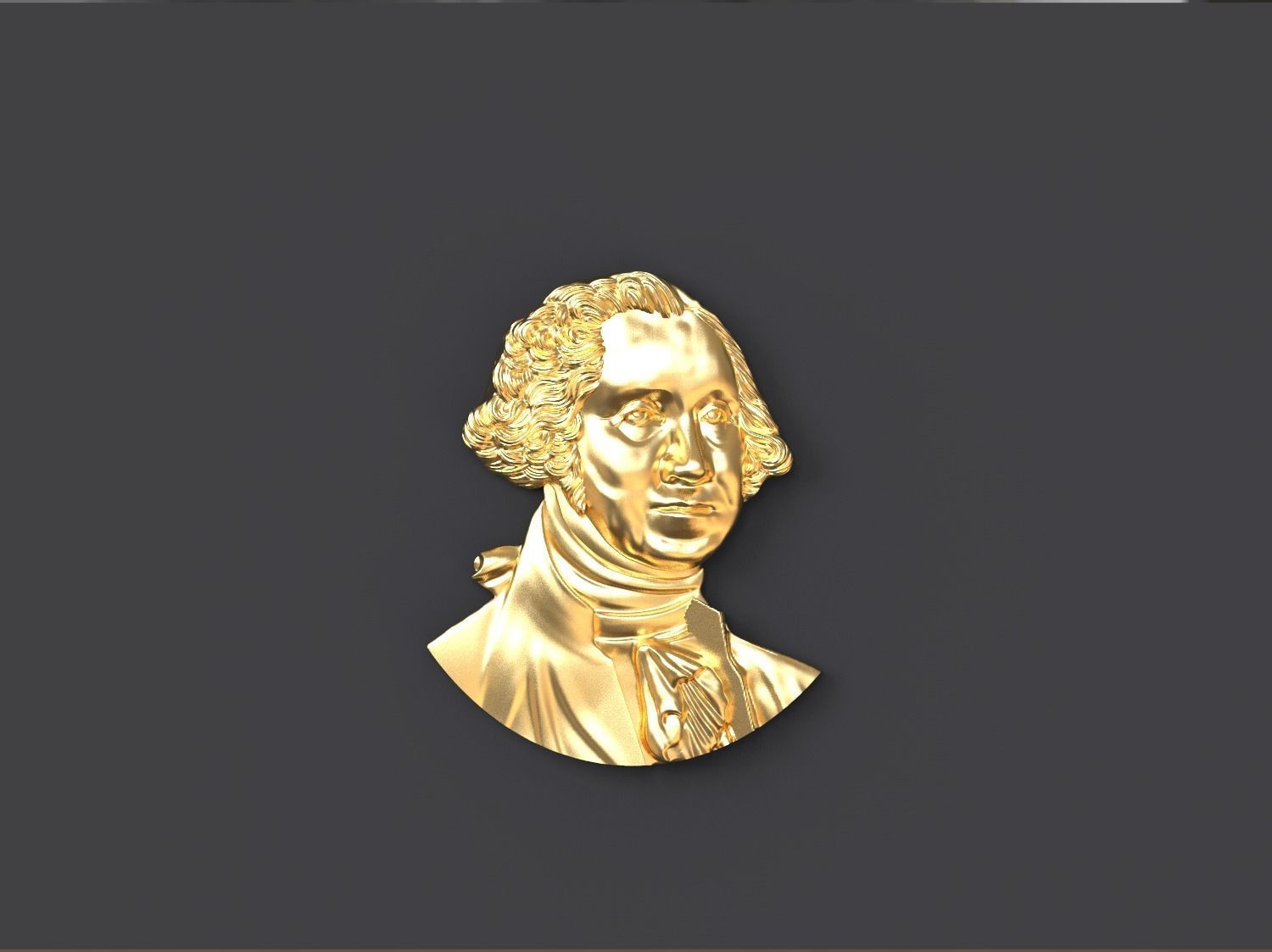 Washington portrait relief 3D print model 3D print model_15