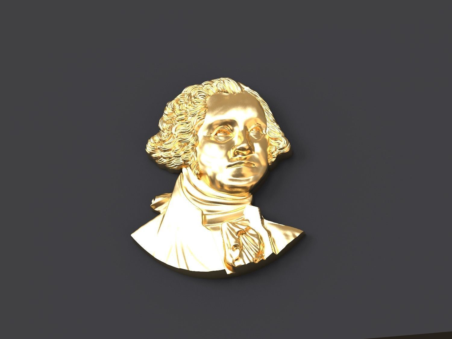 Washington portrait relief 3D print model 3D print model_13