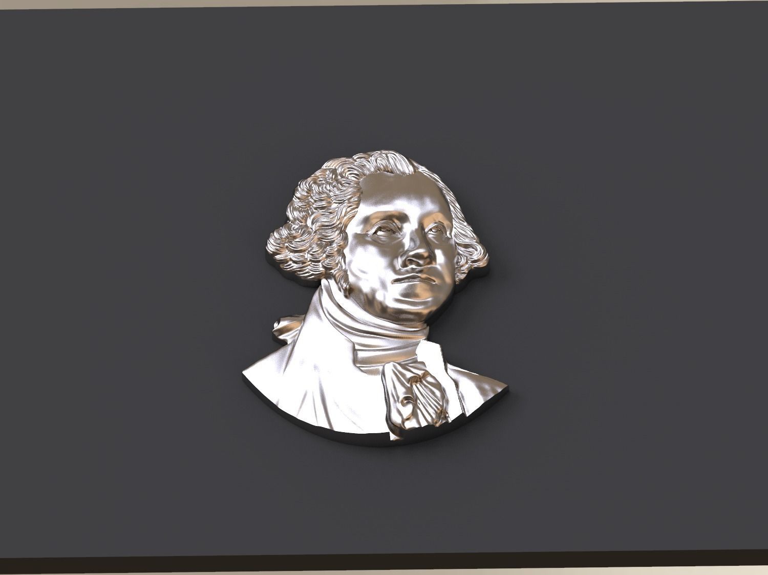 Washington portrait relief 3D print model 3D print model_21