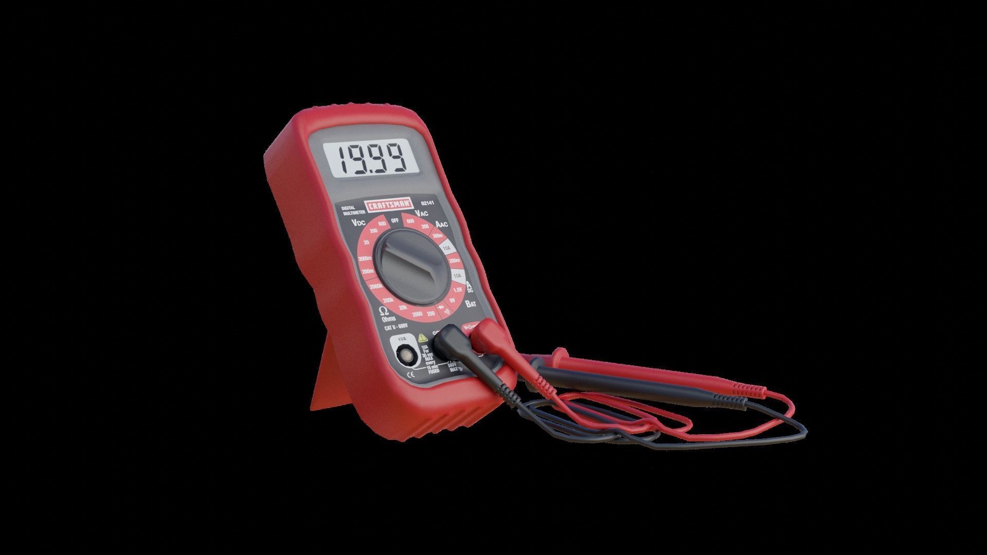 Digital Multimeter Low-poly 3D model_3