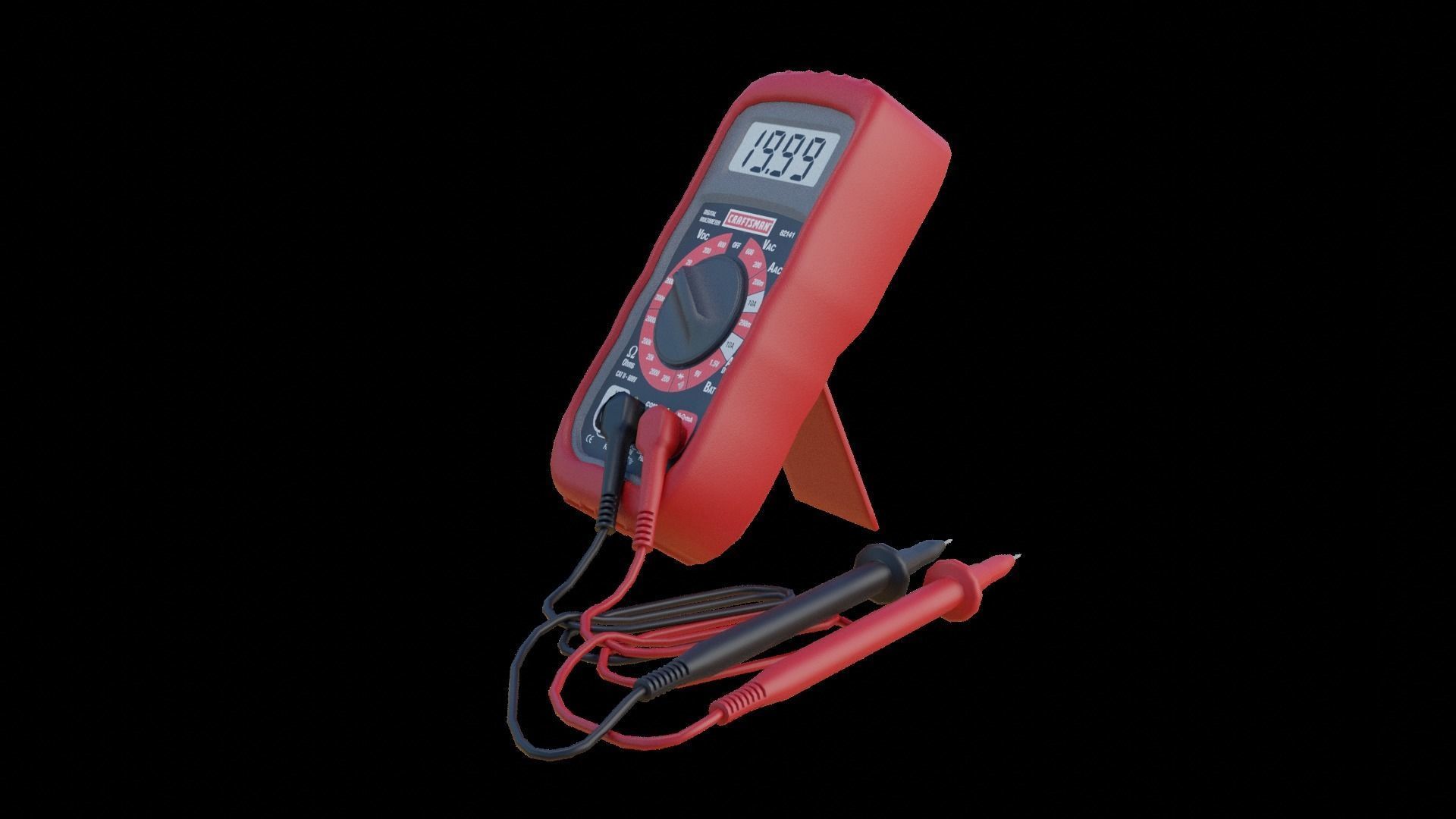 Digital Multimeter Low-poly 3D model_1