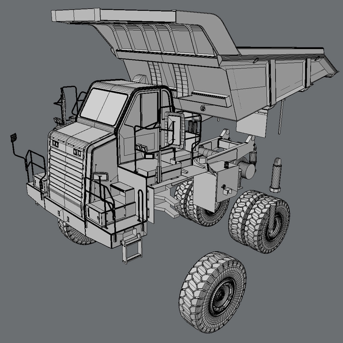 Mining Dump Truck Cat 772G 3D model_7