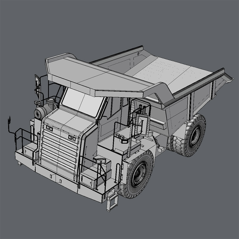 Mining Dump Truck Cat 772G 3D model_5