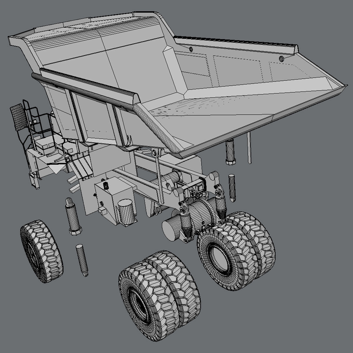 Mining Dump Truck Cat 772G 3D model_8