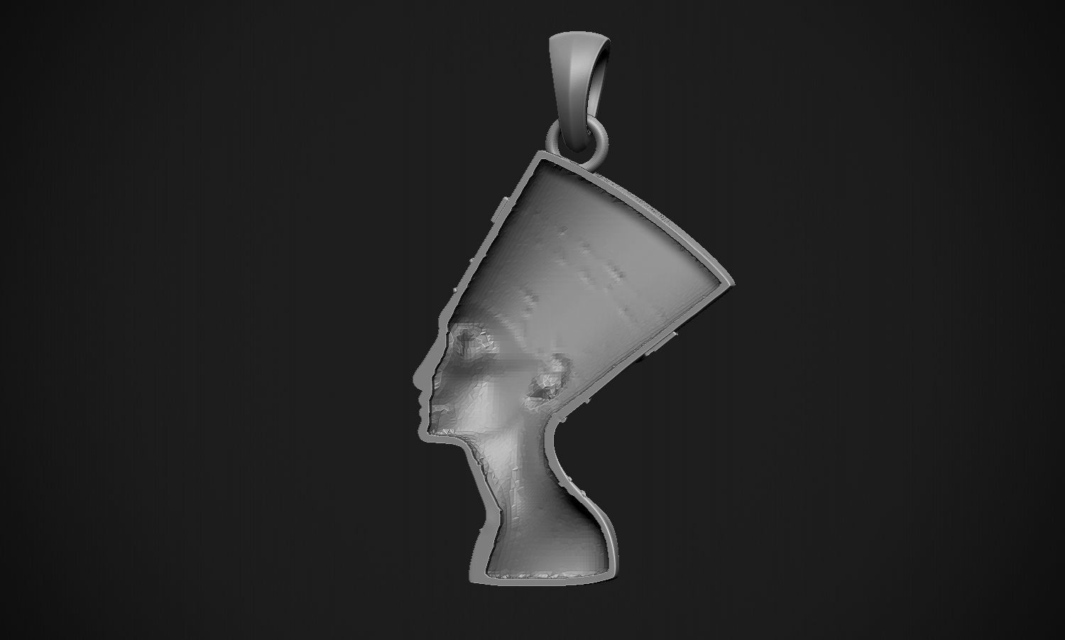 Nefertiti gold egyptian head pendant 3D print model_17