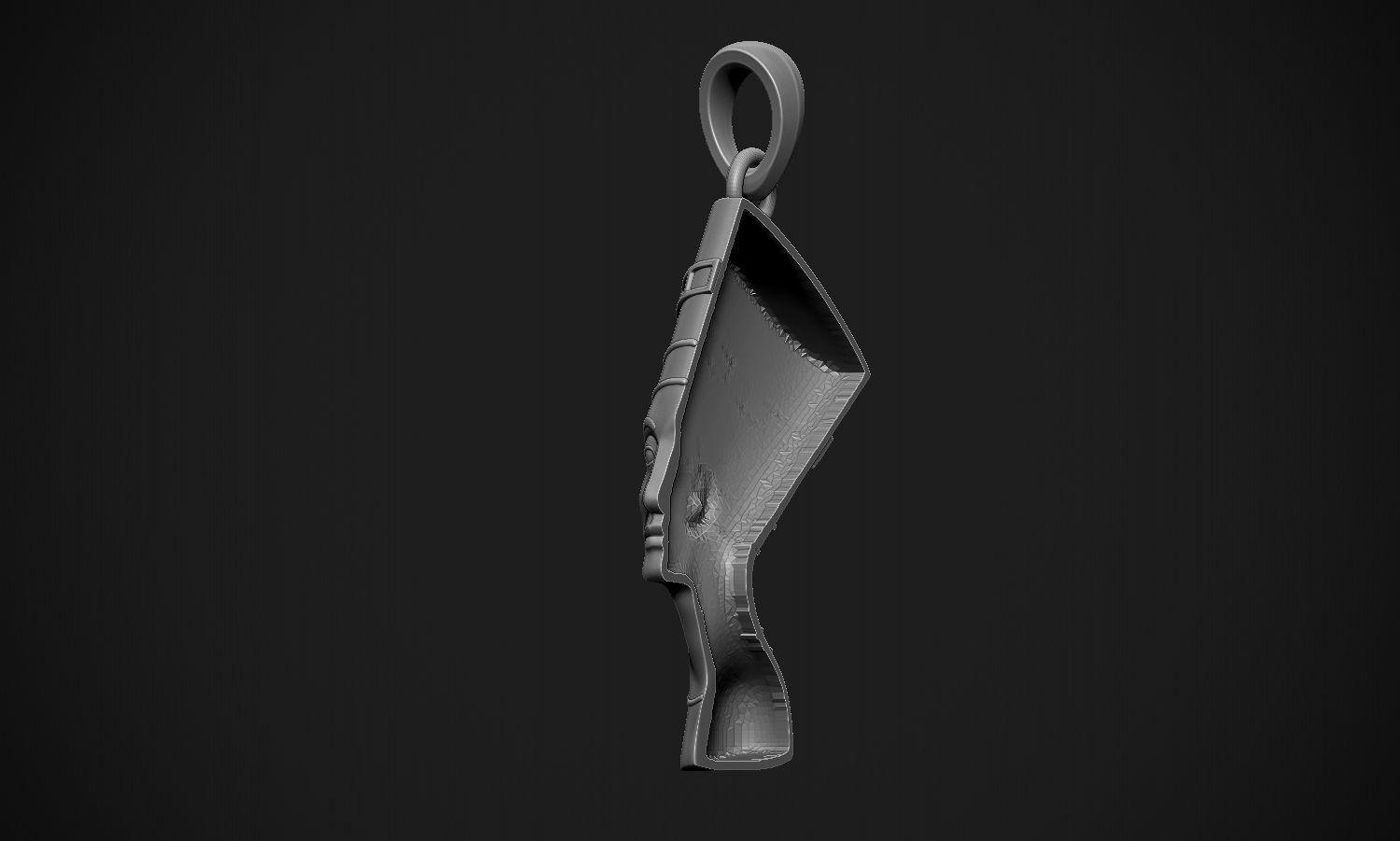 Nefertiti gold egyptian head pendant 3D print model_20