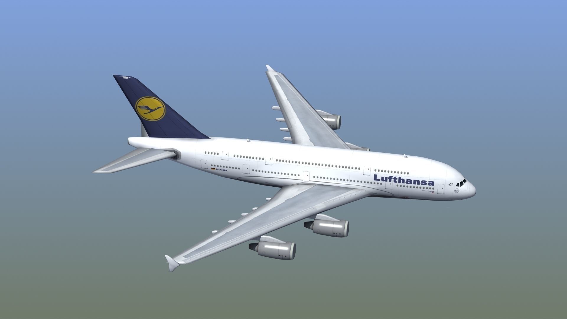 A380 Passenger Aircraft 3D model_10