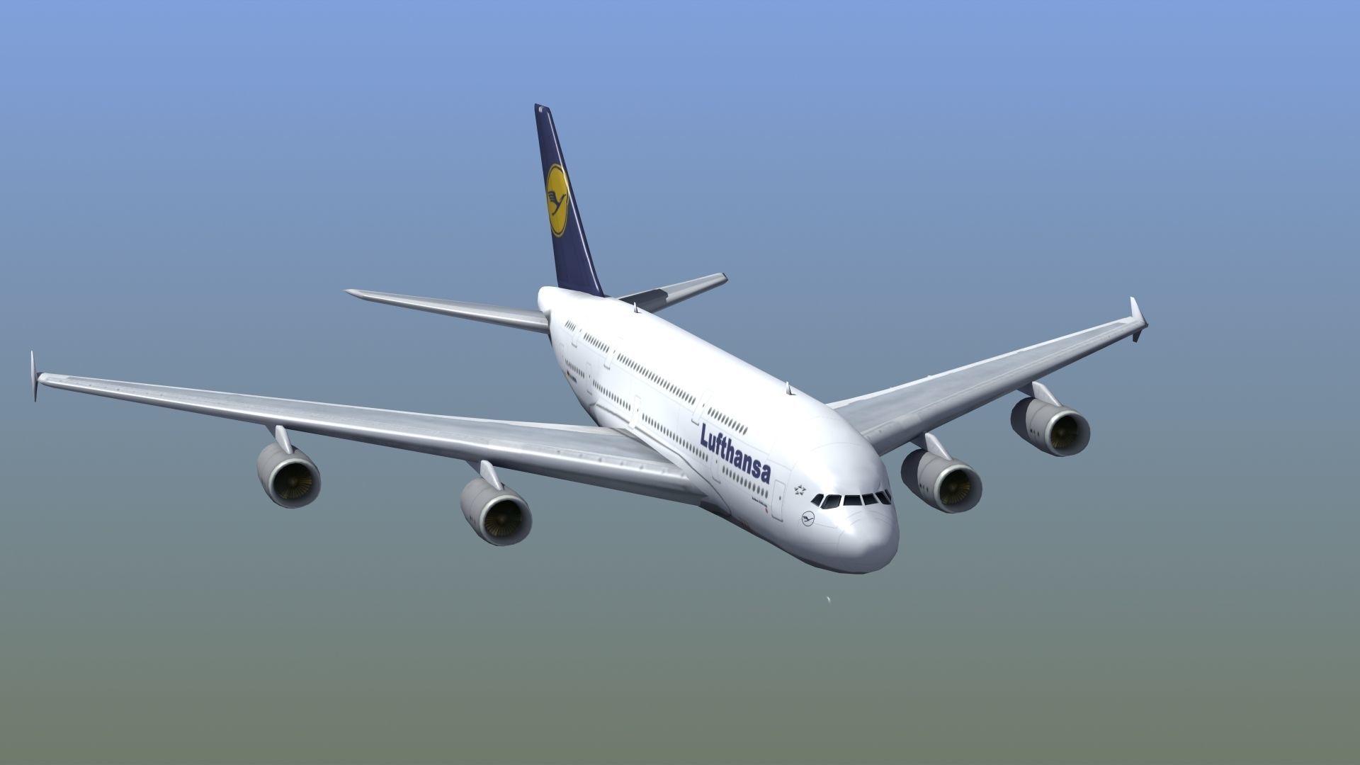 A380 Passenger Aircraft 3D model_13
