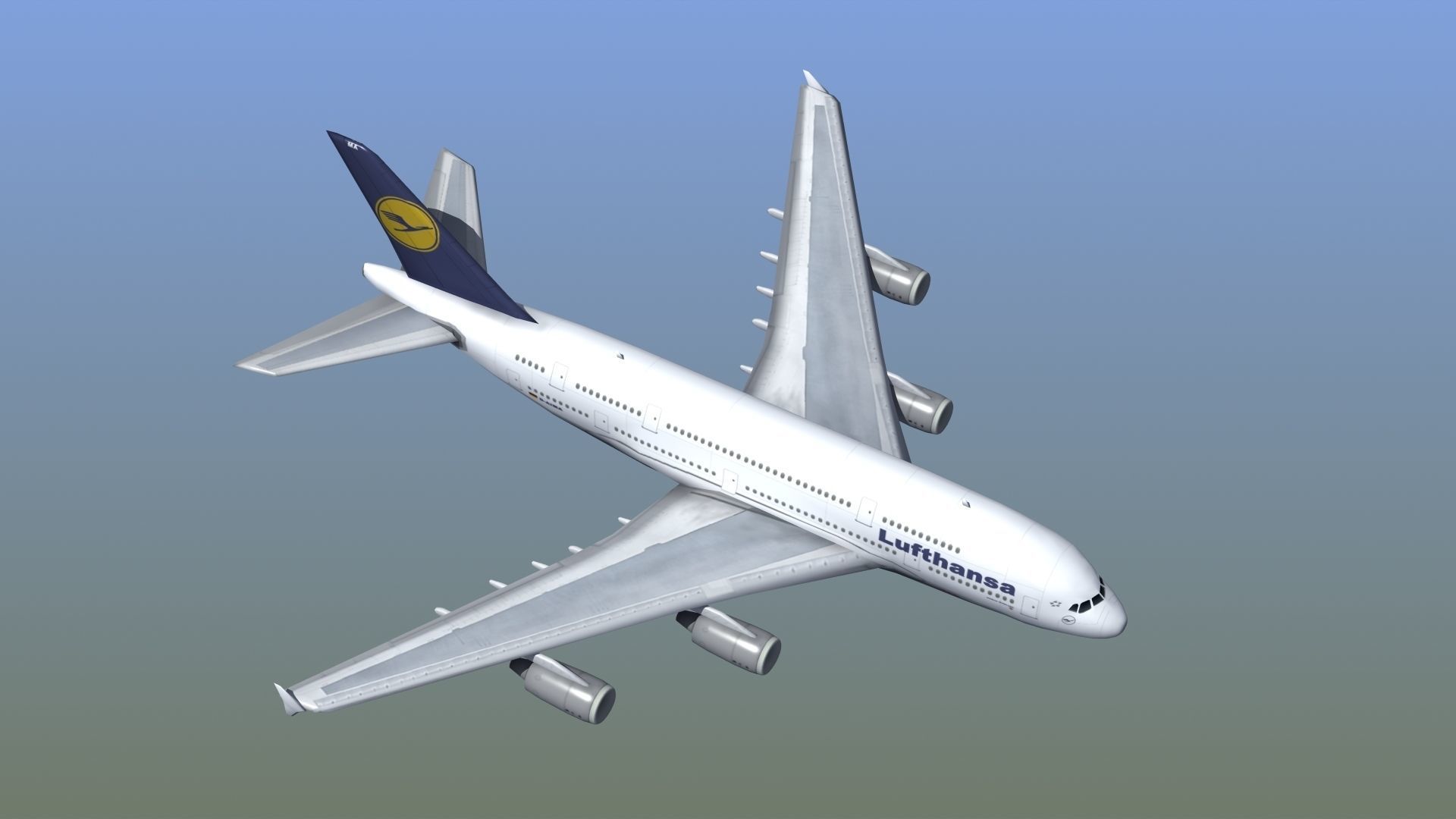 A380 Passenger Aircraft 3D model_8