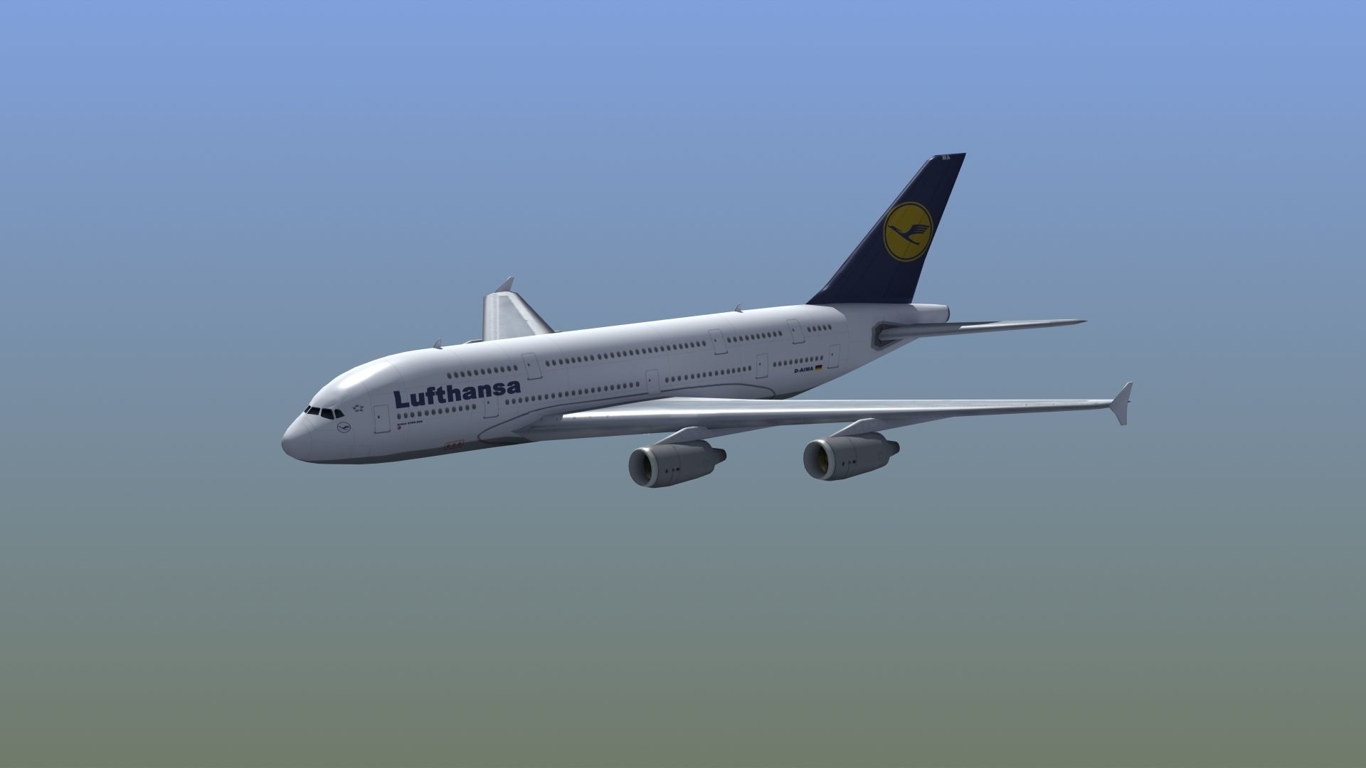 A380 Passenger Aircraft 3D model_6