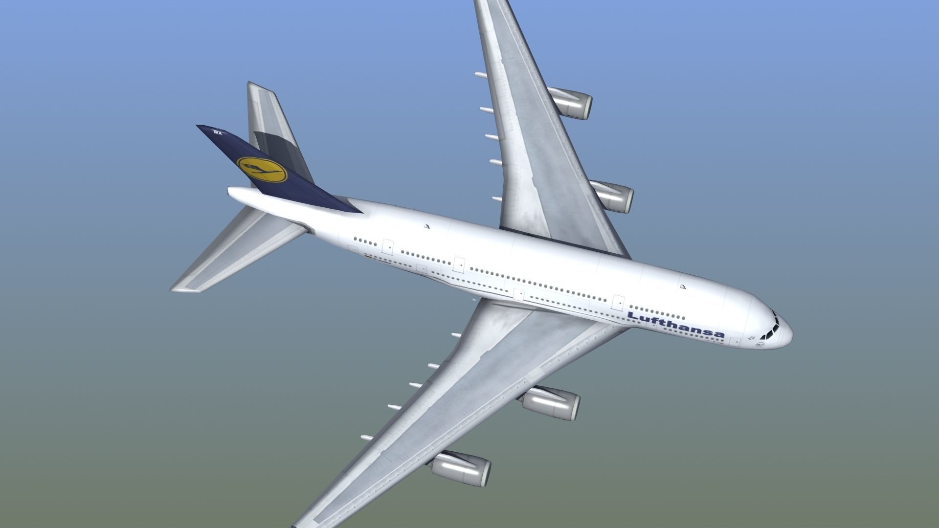 A380 Passenger Aircraft 3D model_4