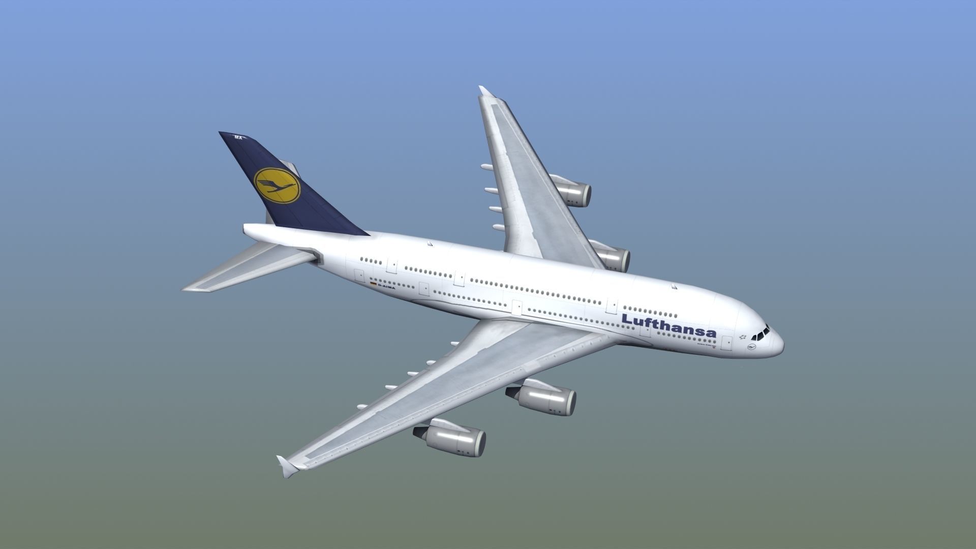 A380 Passenger Aircraft 3D model_9