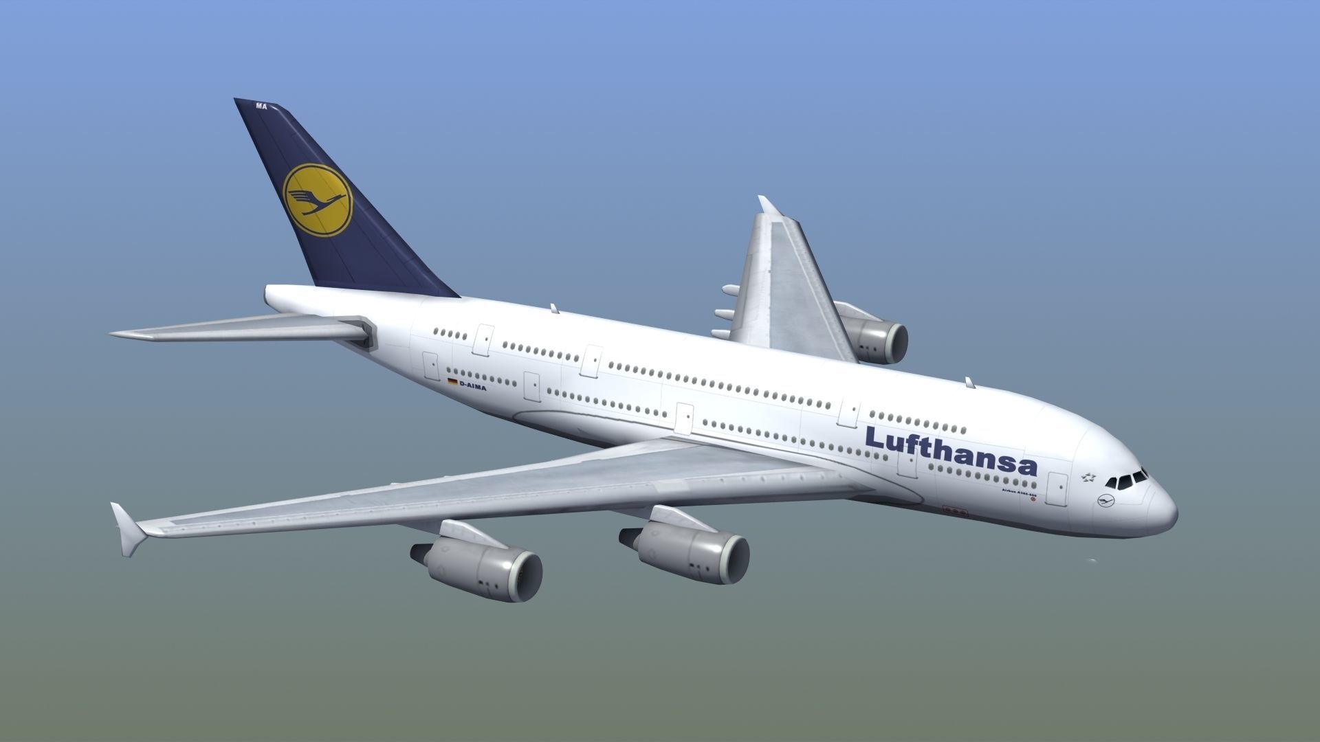A380 Passenger Aircraft 3D model_11