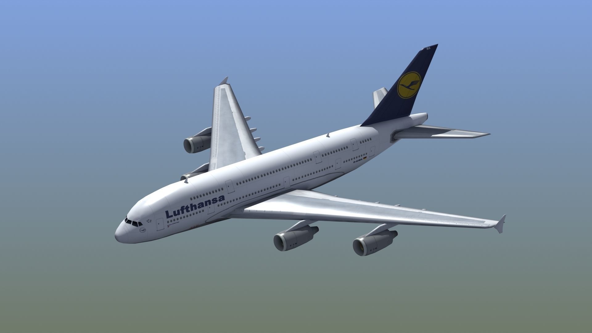 A380 Passenger Aircraft 3D model_2