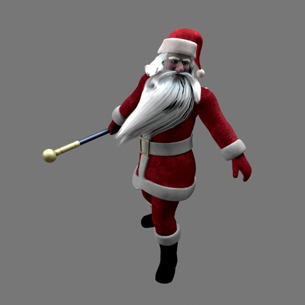 Joulupukki santa claus holding stick 3D model_5