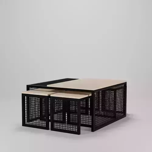 Coffee Table Set 100 x 100 x 50 Low-poly 3D model