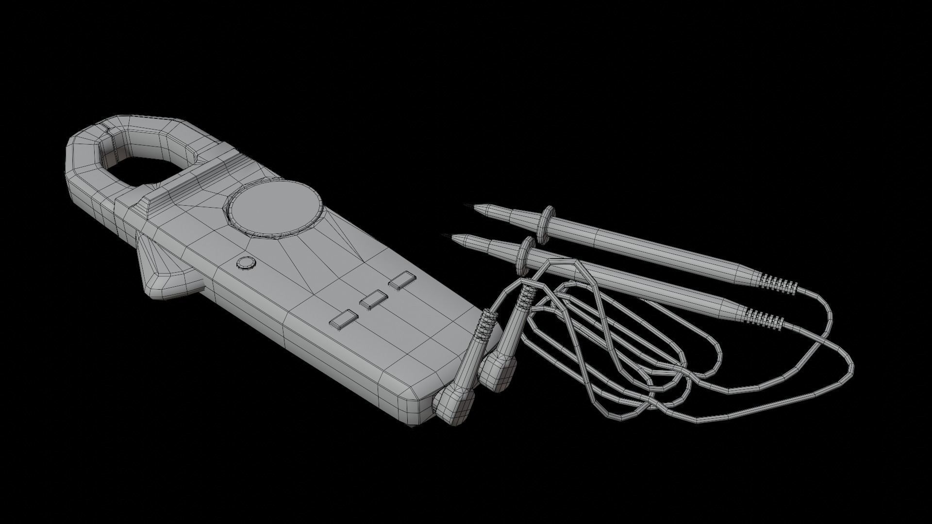 Clamp Meter Low-poly 3D model_10
