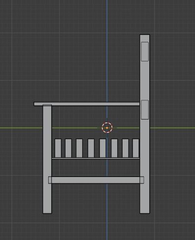 Terrace Wooden Bench Low-poly 3D model_21