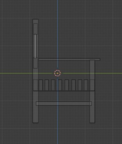 Terrace Wooden Bench Low-poly 3D model_27