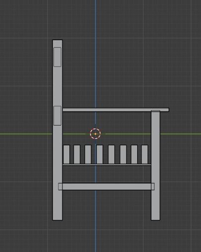 Terrace Wooden Bench Low-poly 3D model_25