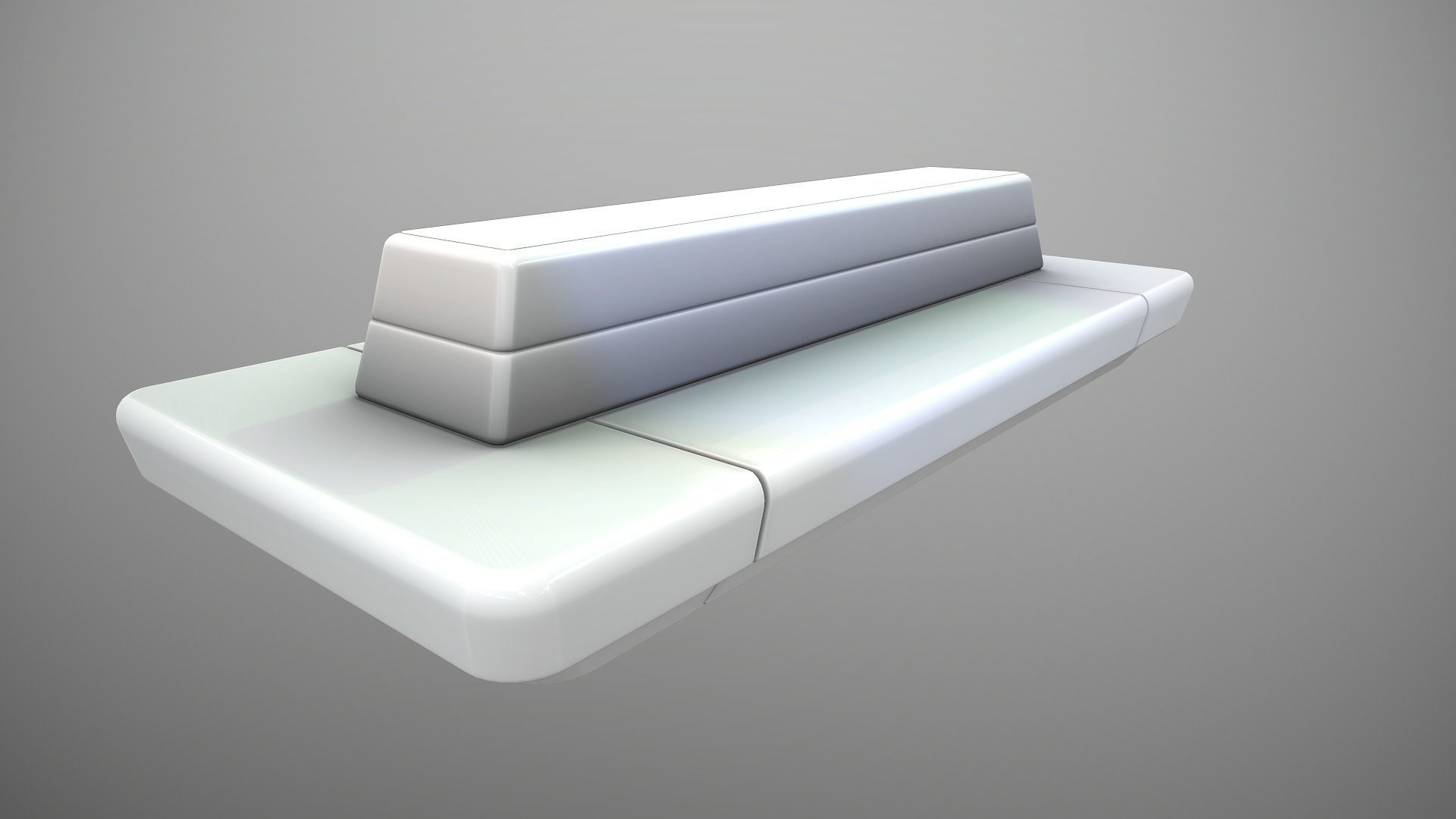 Futuristic Middle Bench Low-poly 3D model_2