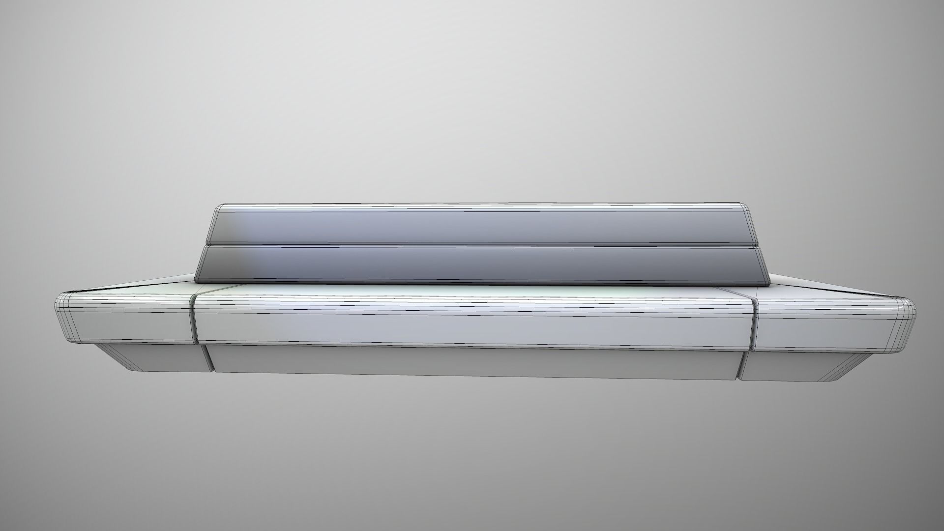 Futuristic Middle Bench Low-poly 3D model_7