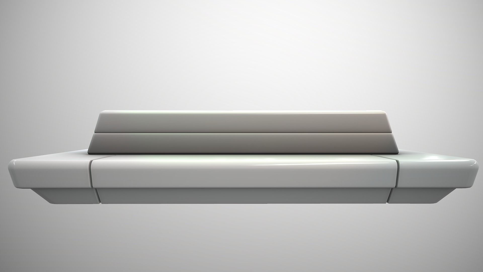 Futuristic Middle Bench Low-poly 3D model_5