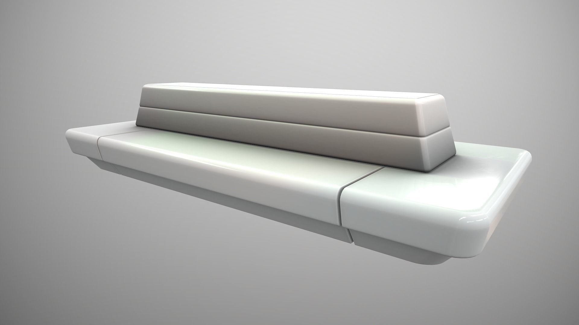 Futuristic Middle Bench Low-poly 3D model_4