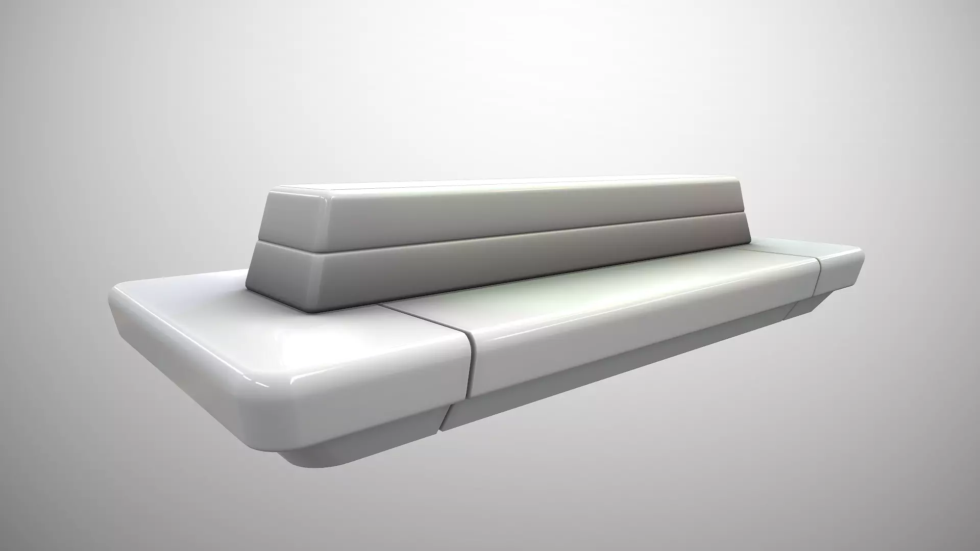 Futuristic Middle Bench Low-poly 3D model_0