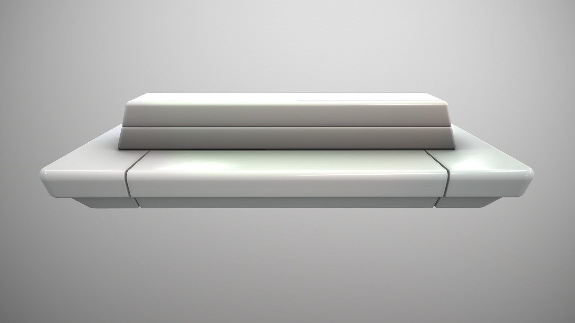 Futuristic Middle Bench Low-poly 3D model_3