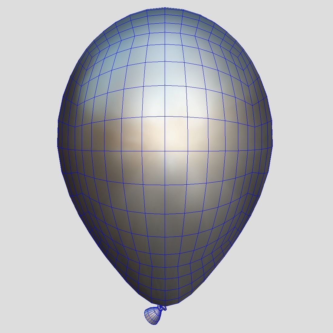 Balloon 4 smiley face Low-poly 3D model_3