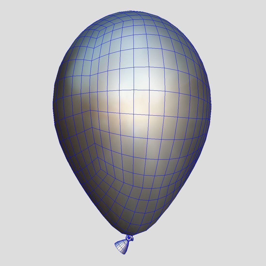 Balloon 4 smiley face Low-poly 3D model_11