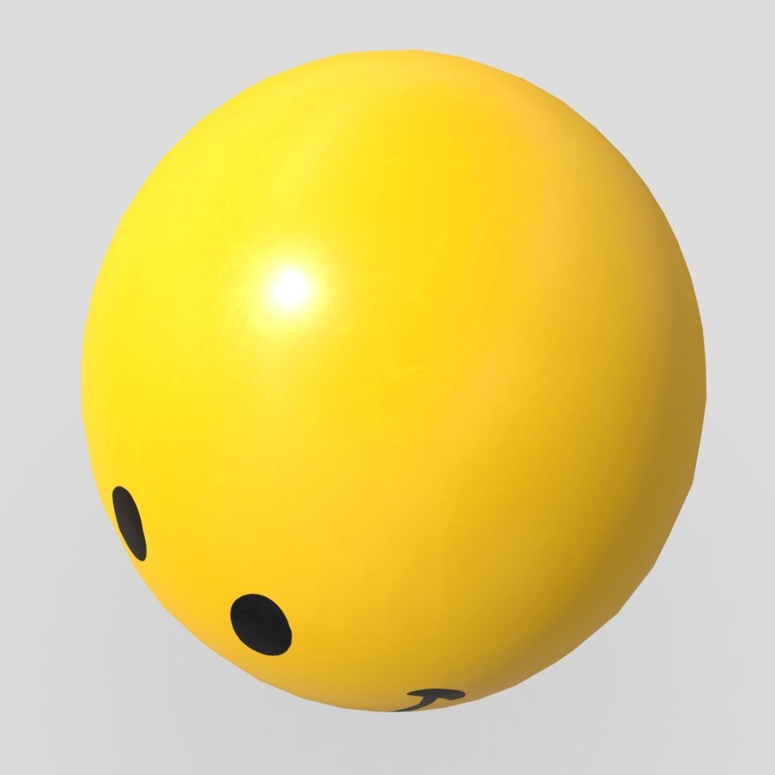 Balloon 4 smiley face Low-poly 3D model_6