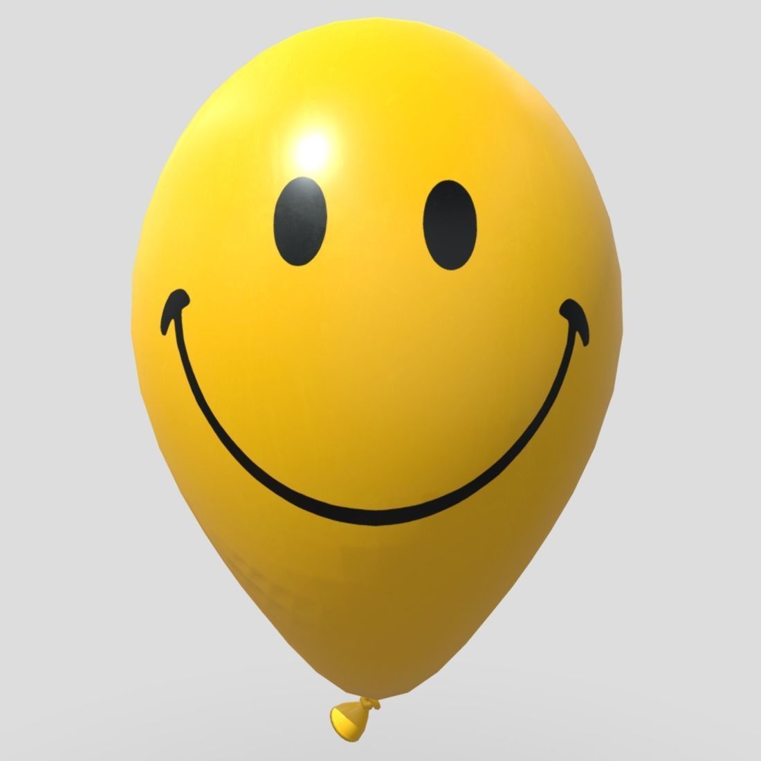 Balloon 4 smiley face Low-poly 3D model_2